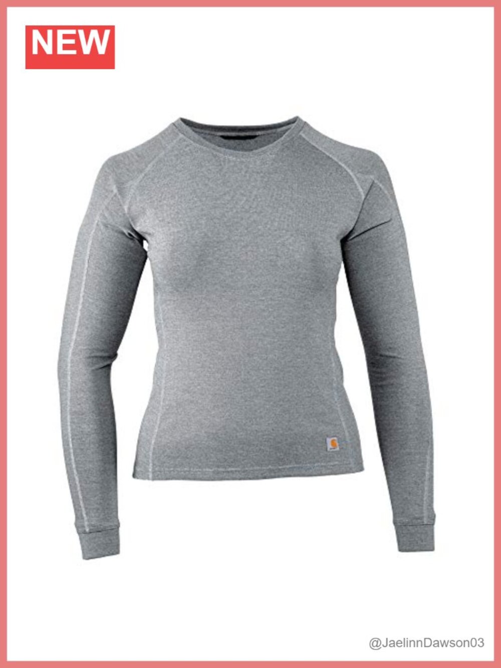Womens Heavyweight Base Layer Crew Neck Long Sleeve Thermal Work Top